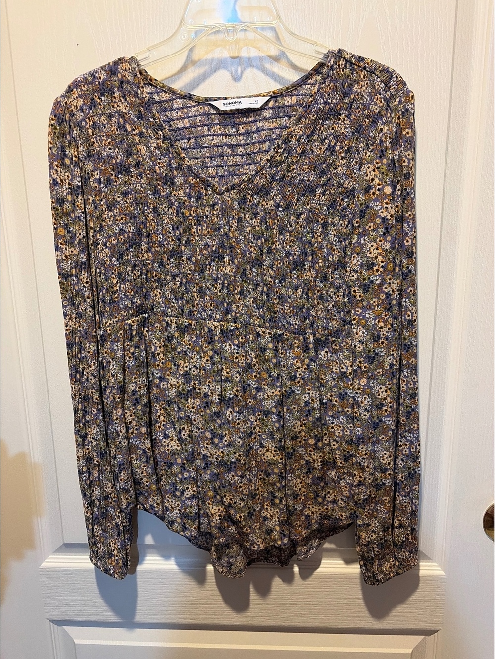 Sonoma Floral Print Long Sleeve Blouse XS